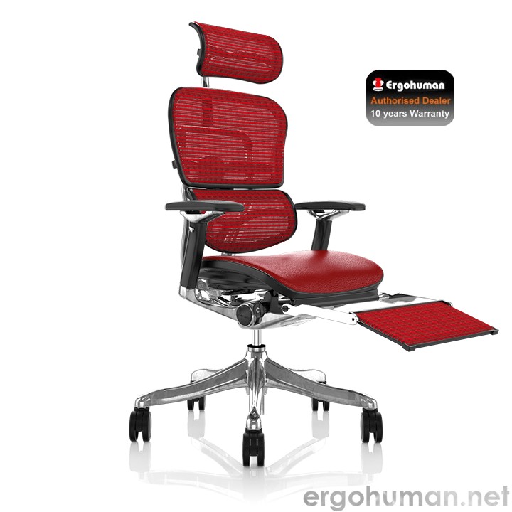 Ergohuman Plus Luxury Leather Office Chair with Leg Rest